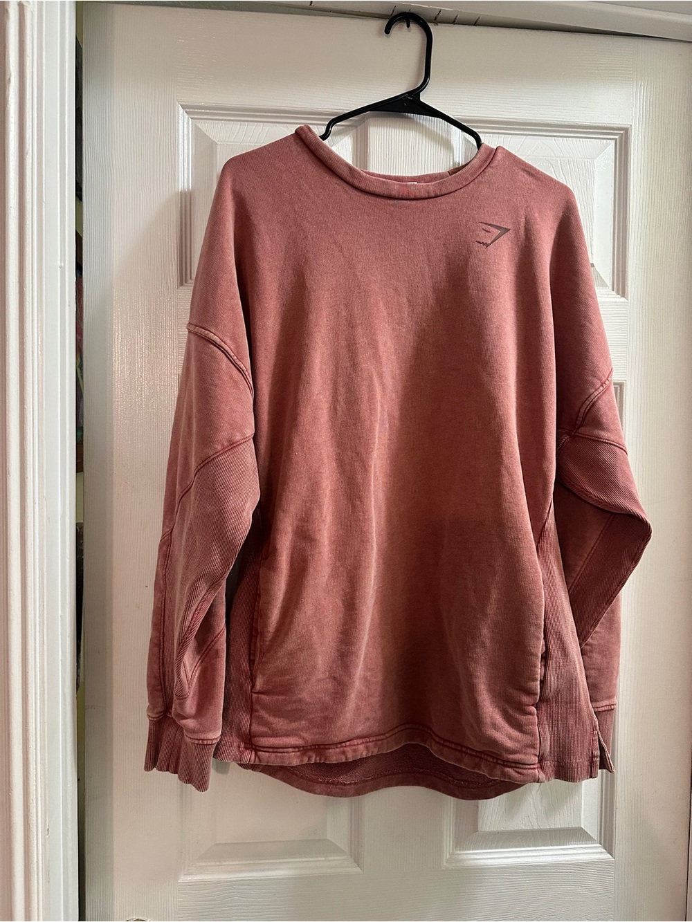 Gymshark Power Washed Crew sweatshirt in Brick
